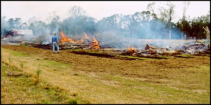 Burning Katrina Debris