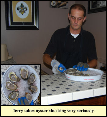 For Terry opening and serving oysters is not to be taken lightly.