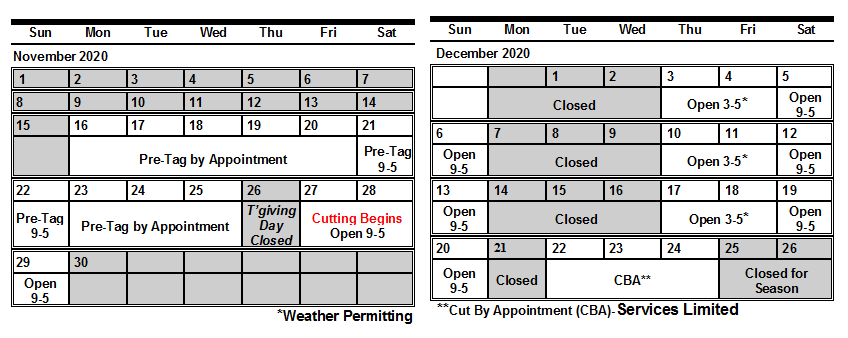 2020 Season Schedule