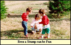 A Child's Wish Kids Playing with Stump