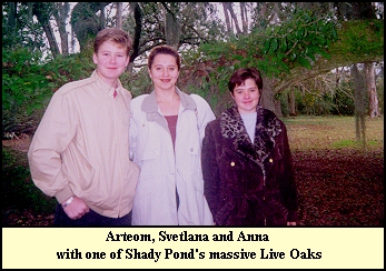Ukrainian Students with Giant Live Oak Limb covered in Resurrection Fern.